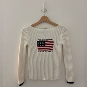 Vintage polo Ralph Lauren ribbed boat neck sweater